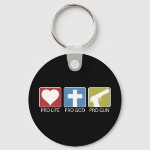 Llavero Pro Life, Pro God, Pro Gun