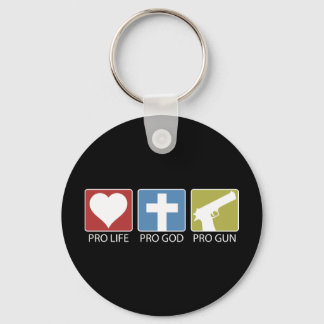 Llavero Pro Life, Pro God, Pro Gun