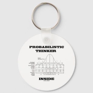 Llavero Probabilistic Thinker Inside (Bell Curve Humor)