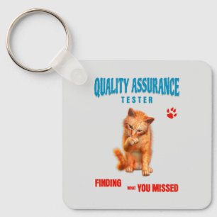 Llavero Probador de QA Gato Humor