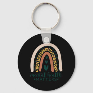 Llavero Problemas de salud Leopard Imprimir Boho Arcoiris 