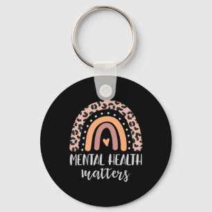 Llavero Problemas de salud mental Leopard Imprimir Boho Ar