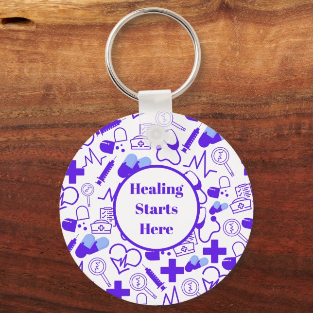 Llavero Profesional de atención médica personalizada (Anverso)