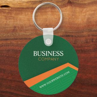 Llavero Profesional Verde con Franja Naranja Corporativo