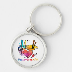 Llavero Profesor de Arte Paz Amor Arte Para Artistas y Pin