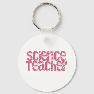 Llavero Profesor de ciencias apenado rosa del texto