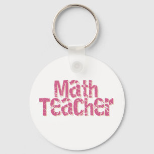Llavero Profesor de matemáticas apenado rosa del texto