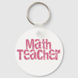 Llavero Profesor de matemáticas apenado rosa del texto