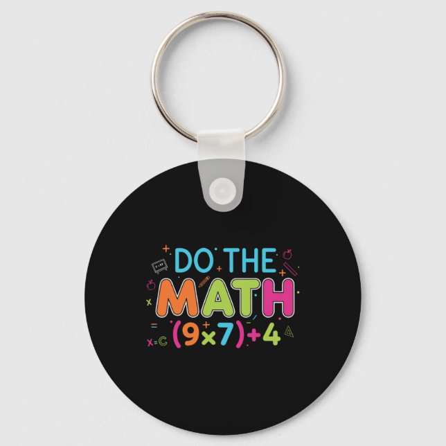 Llavero Profesor de matemáticas divertido hace matemáticas (Anverso)
