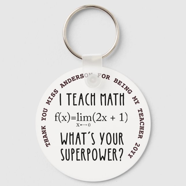 Llavero PROFESOR DE MATHS GRACIAS A UN regalo personalizad (Anverso)