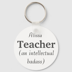 Llavero Profesor de nombre personalizado y cita de insigni