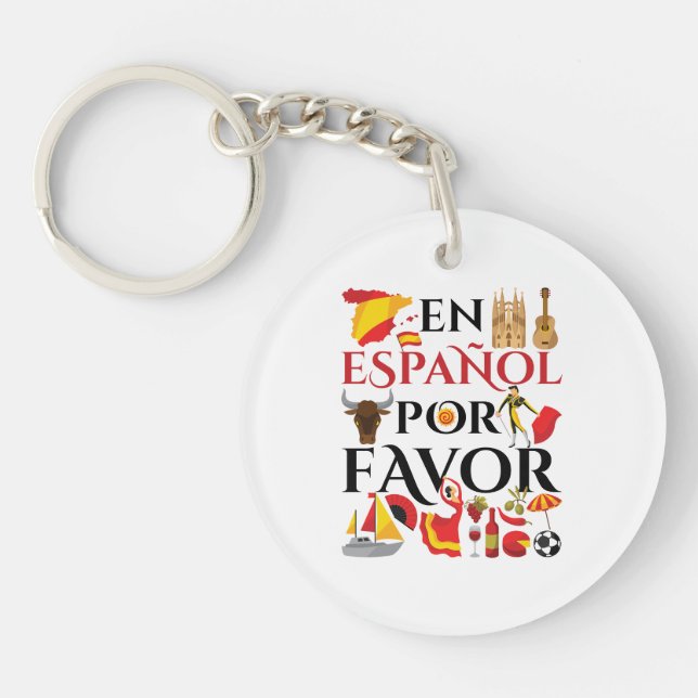 Llavero Profesor español en español por favor (Frente)