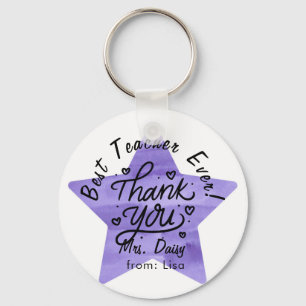 Llavero Profesor estrella morado gracias cadena de regalos