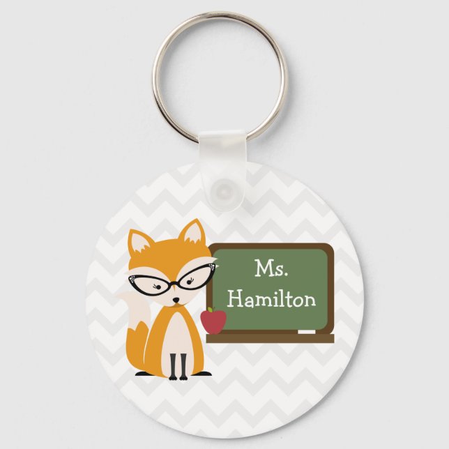 Llavero Profesor Fox En Chalkboard (Anverso)