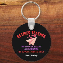 Llavero Profesor Jubilado Solo con Cita Corazón Groovy