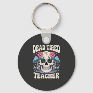 Llavero Profesor muerto de cansancio hongo calavera gráfic