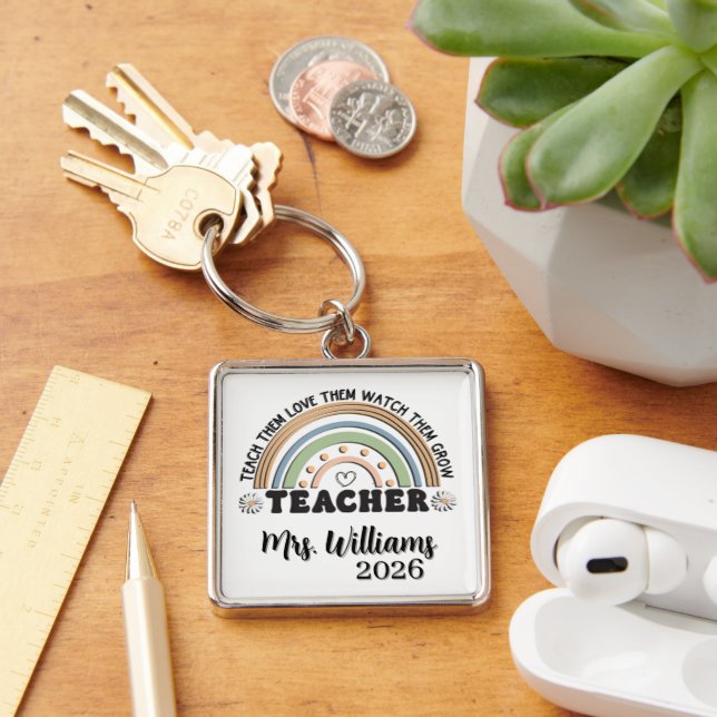 Llavero Profesor Personalizado al Estilo Retro (Escritorio )