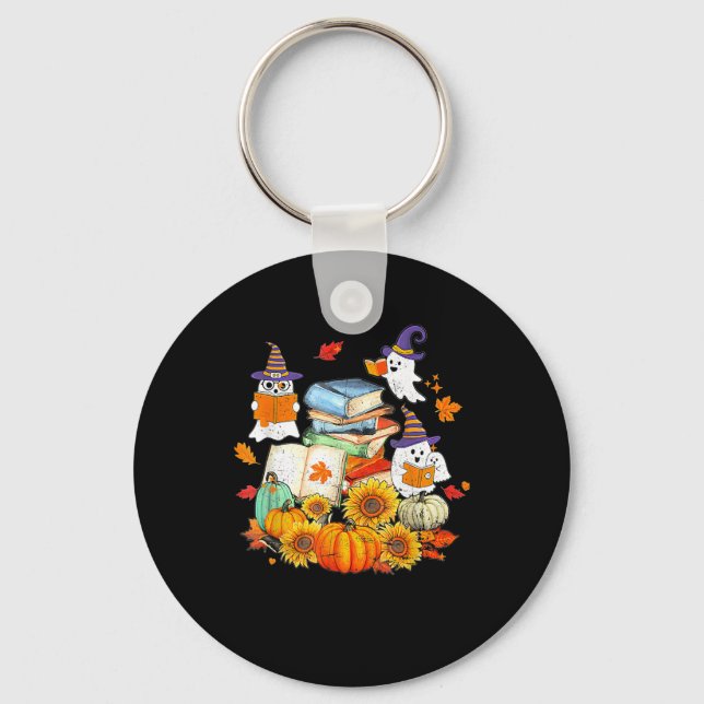 Llavero Profesor retro Halloween Fantasma Leer más libros  (Anverso)