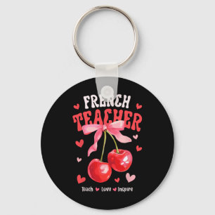 Llavero Profesora de francés enseña amor inspira Cherry Co