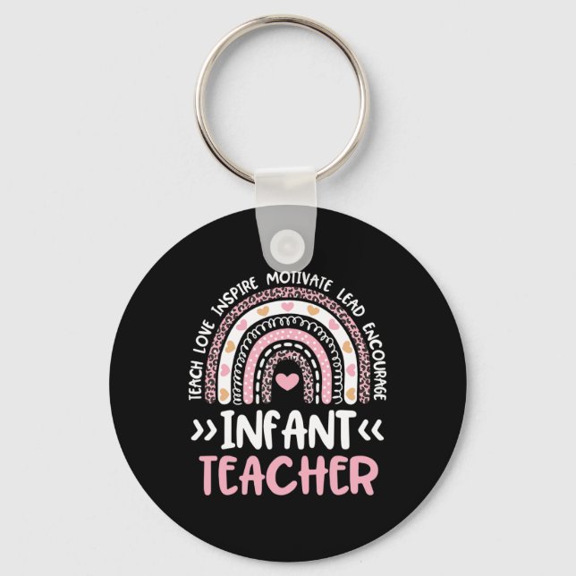 Llavero Profesora infantil Cute Tie Dye Rainbow Heart Dayc (Anverso)