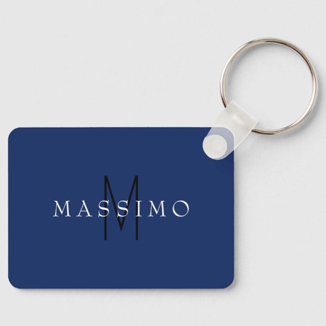 Llavero Professional Black Monogram Blue Your Name (Anverso)