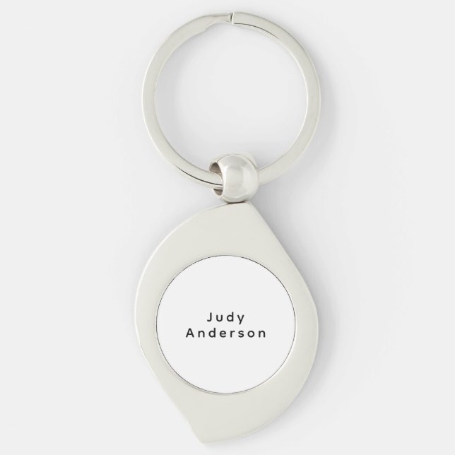 Llavero Professional Plain Modern Elegant Your Name (Anverso)