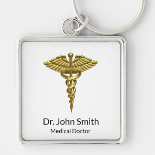 Llavero Professional Precious Medical Gold Caduceus