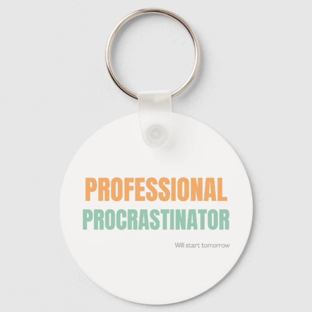 Llavero "Professional Procrastinator" Witty Typography (Anverso)
