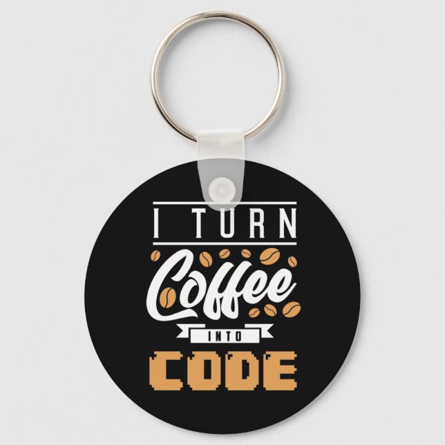 Llavero Programador Convierte El Café En Código (Anverso)
