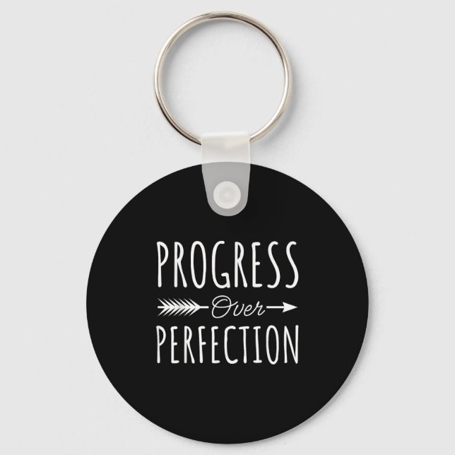 Llavero Progress Over Perfection Insrational Motivational  (Anverso)