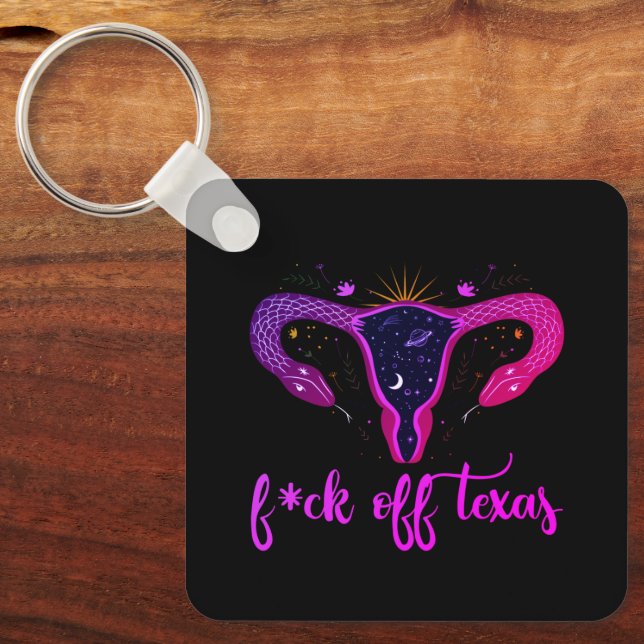Llavero Prohibición del aborto en Texas Celestial Protesta (Anverso)