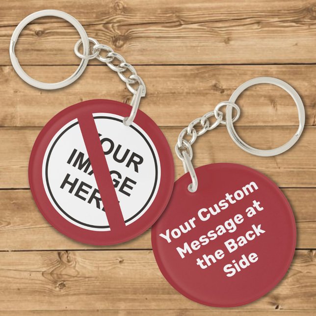 Llavero Prohibición del Rótulo circular con texto e imagen (Subido por el creador)