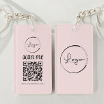 Llavero Promoción de logotipo comercial con código QR rosa<br><div class="desc">Promocione su marca en movimiento con esta cadena de claves promocionales de logotipos comerciales de códigos QR. Con el logotipo de su empresa personalizado y un escaneado código QR, esta cadena de claves ofrece una forma fácil para que clientes y clientes accedan a su sitio web, perfiles de medios sociales...</div>