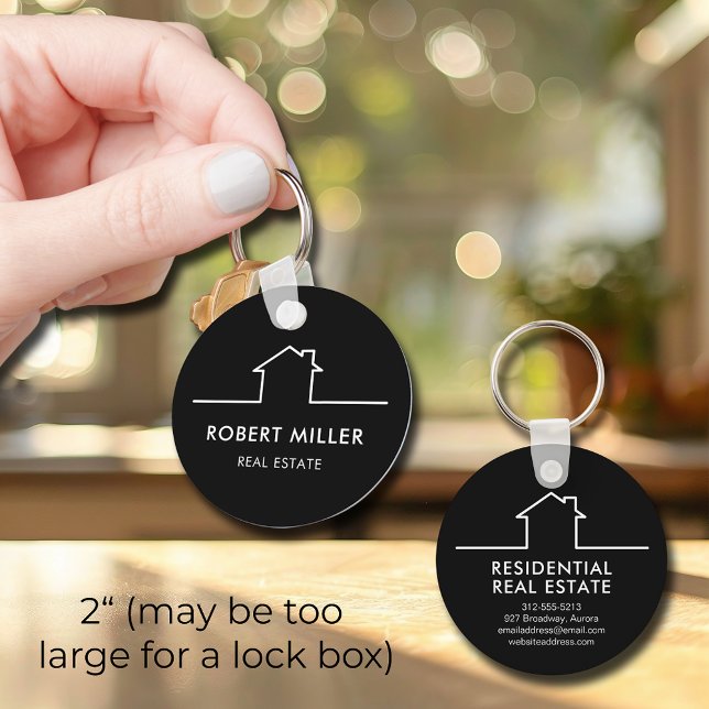 Llavero Promocion de Realtor Inmobiliario Doméstico (2" Home Real Estate Realtor Promotional Keychain (may be too large for a lock box))