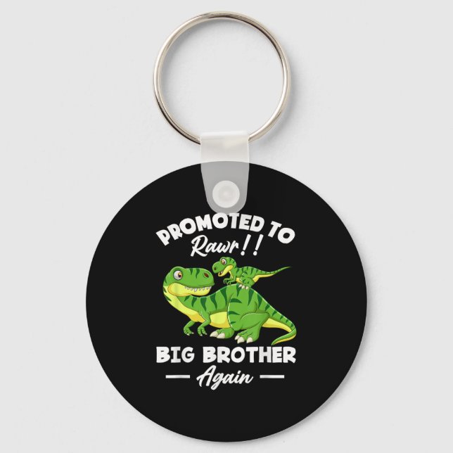 Llavero Promoted To Big Brother Again Dinosaur Lover Gift  (Anverso)