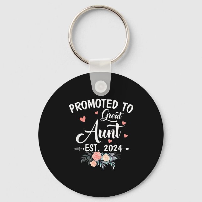 Llavero Promoted To Great Aunt Est 2024 Soon To Be Aunt Fl (Anverso)