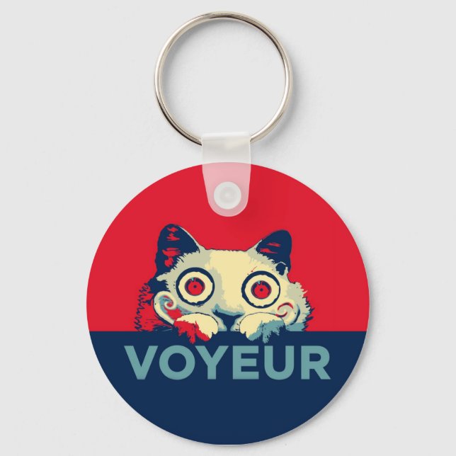 Llavero Propaganda de gato de VOYEUR (Anverso)