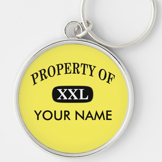 Llavero Propiedad de XXL Su nombre (Frente)