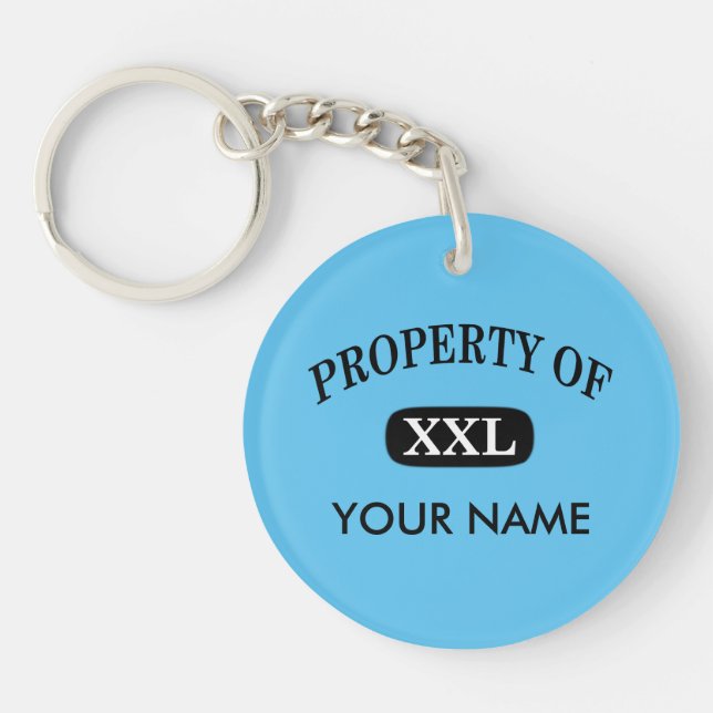 Llavero Propiedad de XXL Su nombre (Frente)