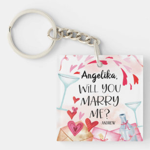Llavero Propuesta matrimonial ¿Te Casarás Conmigo? Nombr