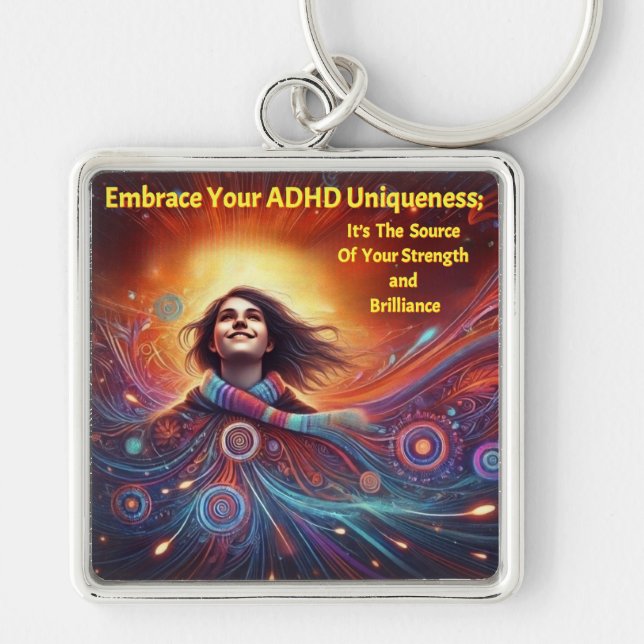 Llavero Prosperar con el TDAH*Abrazar la Unicidad del TDAH (Frente)