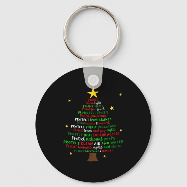 Llavero Protect Democracy Christmas Tree Feminist Social J (Anverso)