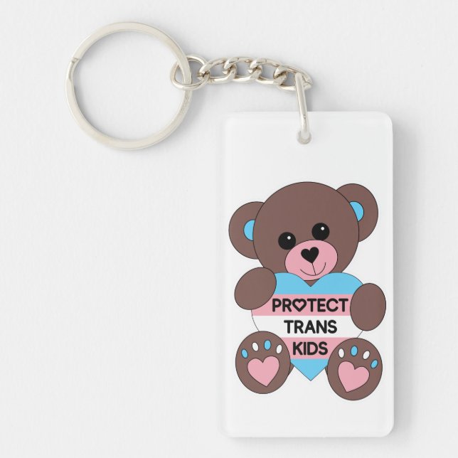 Llavero Proteger a los niños transexuales Bandera del Orgu (Frente)