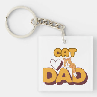 Llavero Proud Cat Dad Father's Day Double-Sided 