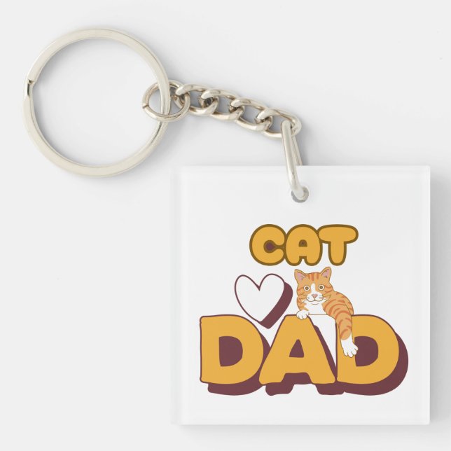 Llavero Proud Cat Dad Father's Day Double-Sided  (Frente)
