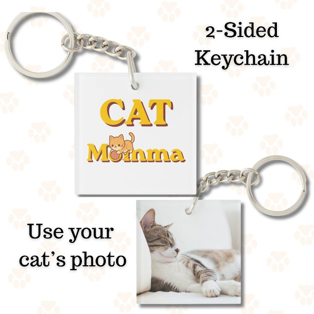 Llavero Proud Cat Momma Mother's Day Double-Sided  (Cat Momma Double-Sided Keychain)