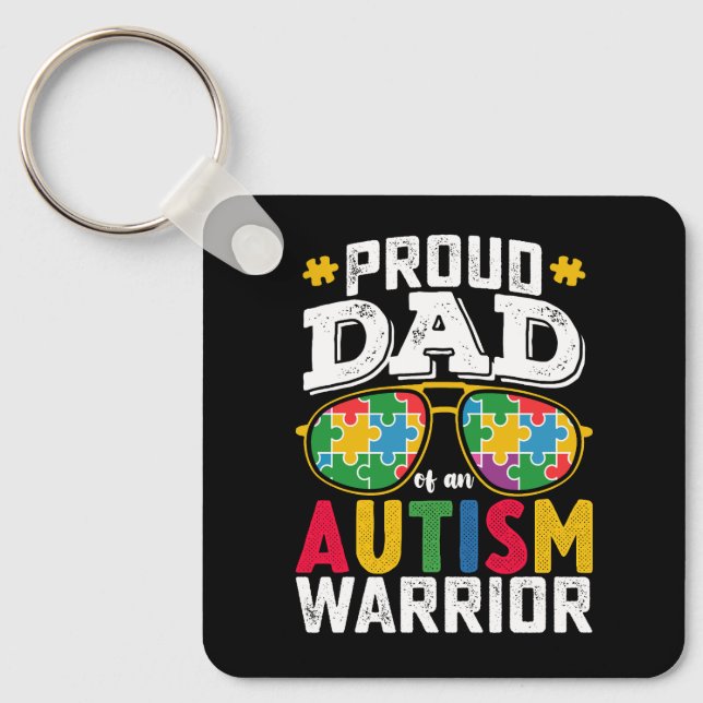Llavero Proud Dad Of An Autism Warrior Family (Anverso)