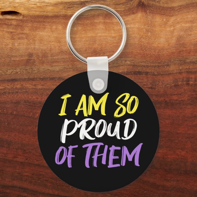 Llavero Proud Parent of Nonbinary Child Mom or Dad (Anverso)