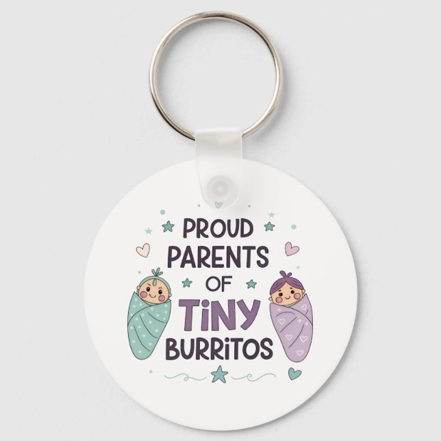 Llavero Proud Parents of Tiny Burritos Art (Anverso)