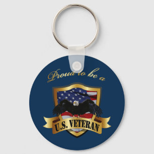 Llavero Proud to be a U.S. Veteran - navy blue
